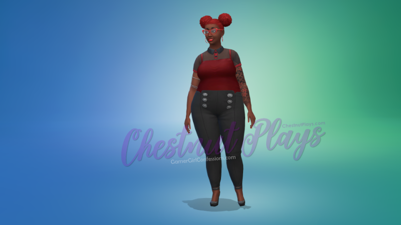 Chestnut's The Sims 4 Flower Legacy Challenge Founder Rose Darling in everyday outfit