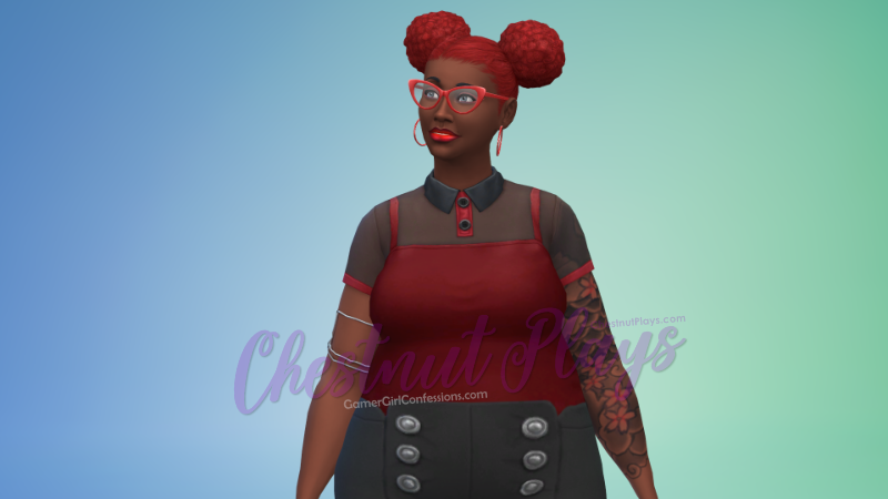 Chestnut's The Sims 4 Flower Legacy Challenge Founder Rose Darling in everyday outfit