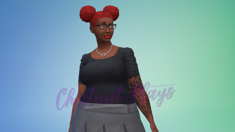 Chestnut's The Sims 4 Flower Legacy Challenge Founder Rose Darling in formal outfit