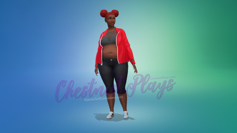 Chestnut's The Sims 4 Flower Legacy Challenge Founder Rose Darling in workout outfit