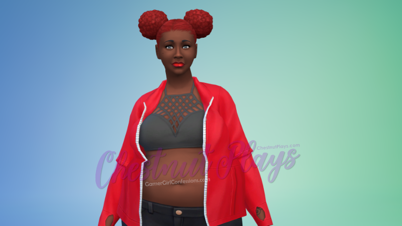 Chestnut's The Sims 4 Flower Legacy Challenge Founder Rose Darling in workout outfit