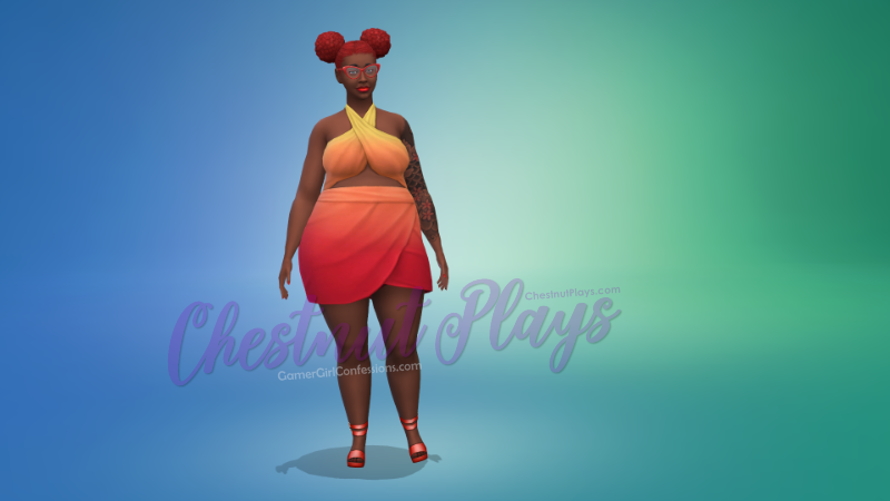 Chestnut's The Sims 4 Flower Legacy Challenge Founder Rose Darling in hot weather outfit