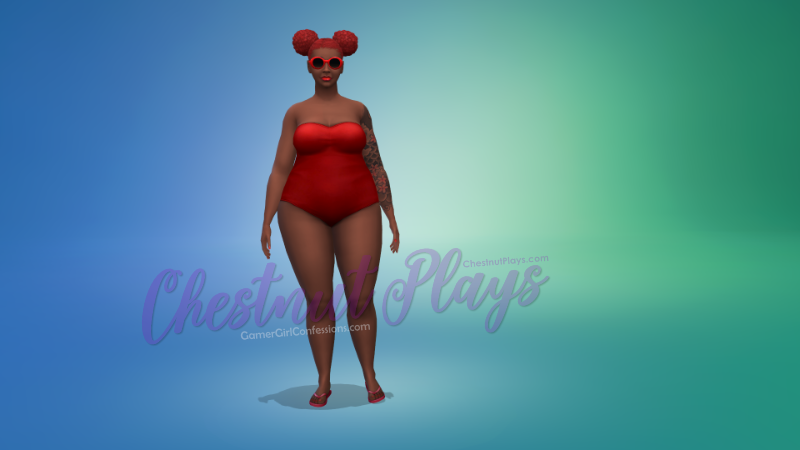 Chestnut's The Sims 4 Flower Legacy Challenge Founder Rose Darling in swim outfit